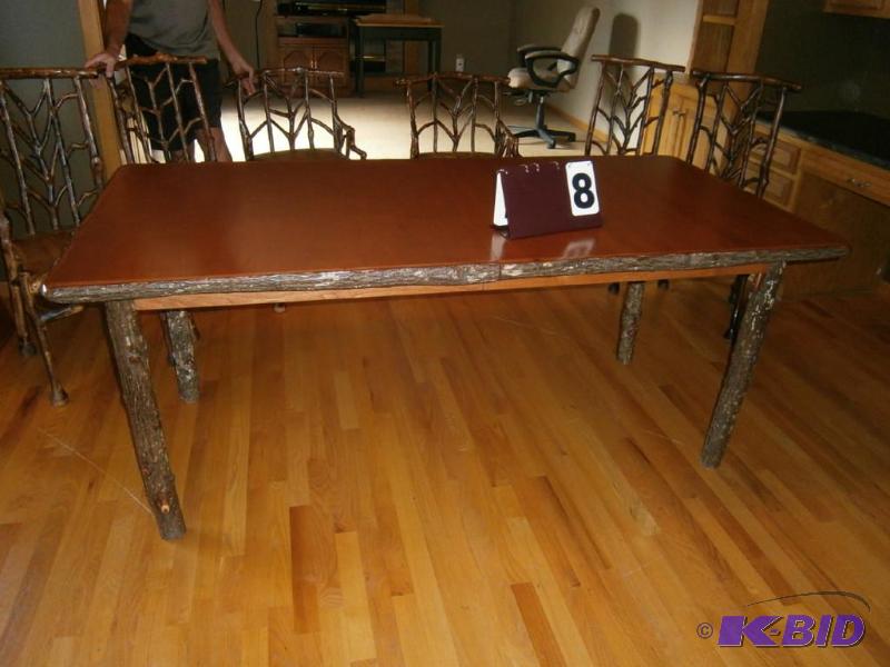 Leaf dining room table, custom made, (4) side...