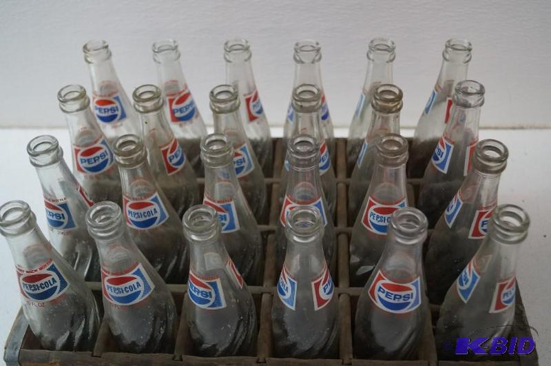 24 Pepsi Bottles with wooden case