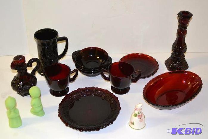 lot 106 image: RED Avon 1876 Cape Cod Collection.  Candles...