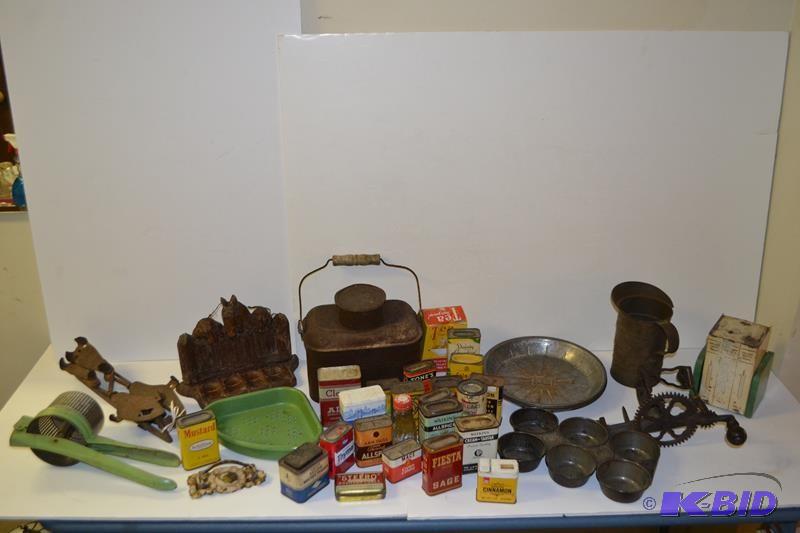 lot 109 image: antique and vintage kitchen ware.  Ricer,  ...