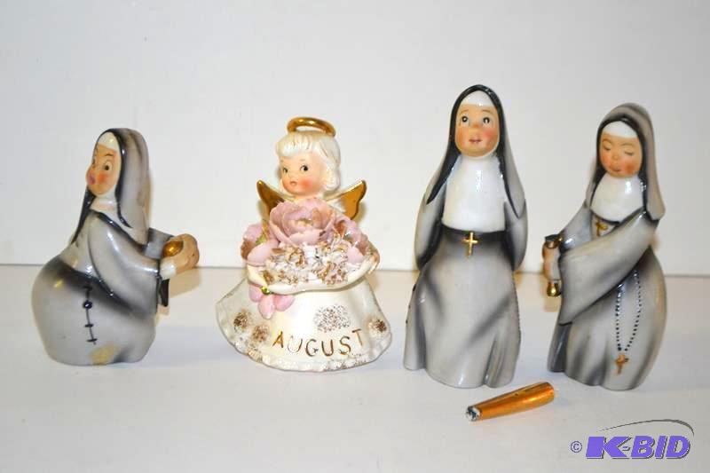 lot 121 image: Vintage Geo Z. Lefton Baseball Nuns, set of t...