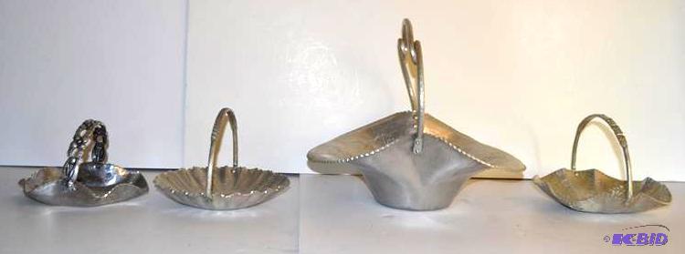 lot 183 image: Hammered Aluminum Baskets