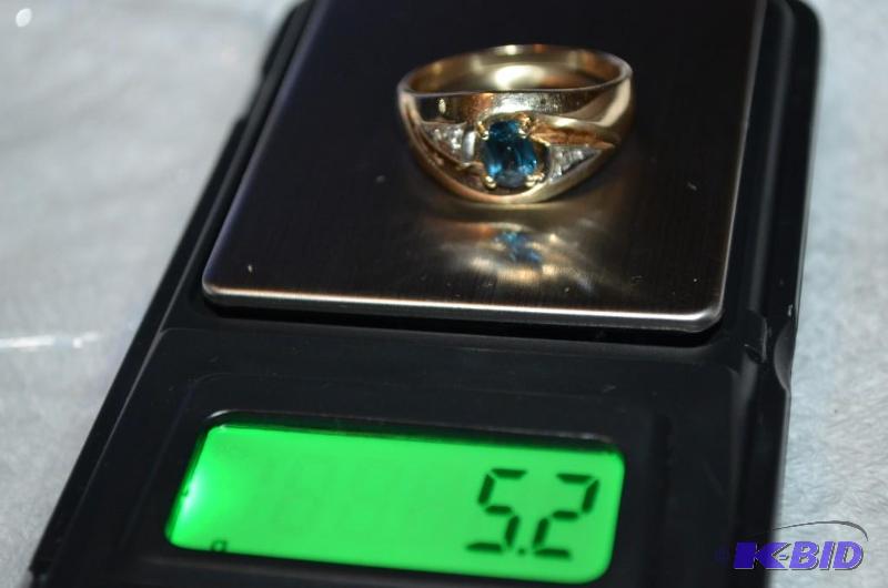 lot 2 image: 14k or 10k Gold Diamond and Precious stone ri...