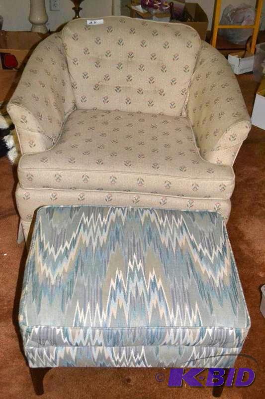 lot 211 image: Chair and Ottoman