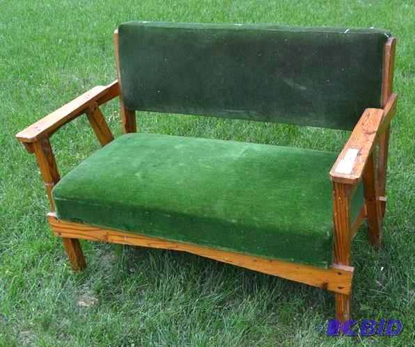 lot 213 image: Antique Railroad Bench