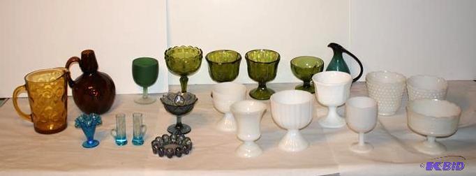 lot 266 image: Amber Glass, Milk Glass