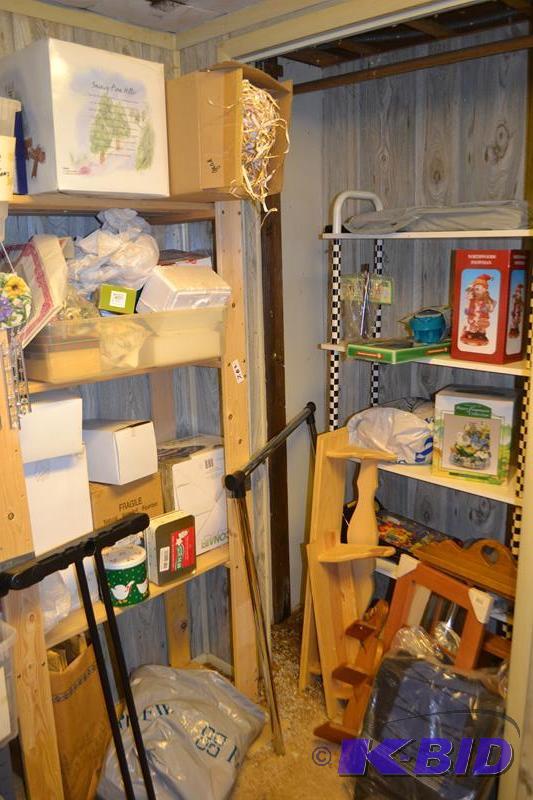 lot 282 image: Wood Shelving and Contents