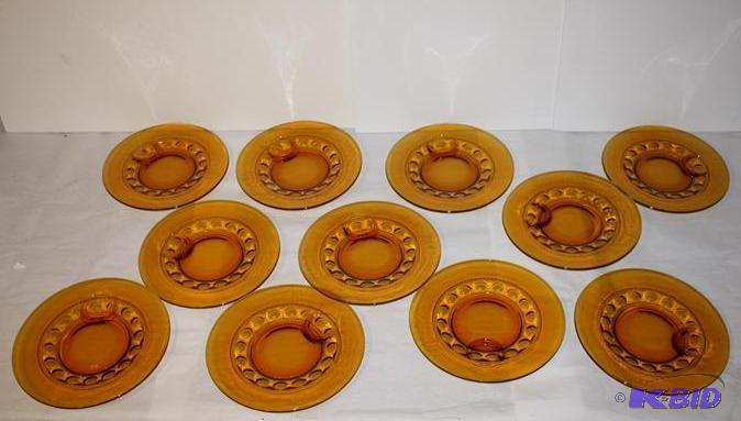 lot 347 image: Indiana Amber Thumbprint plates