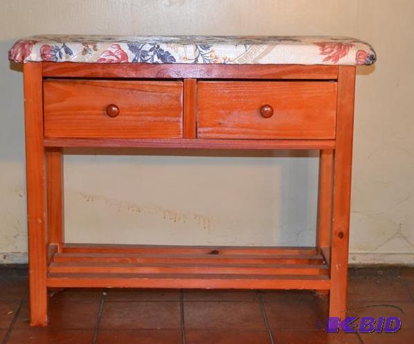 lot 362 image: Wood Bench with Drawers