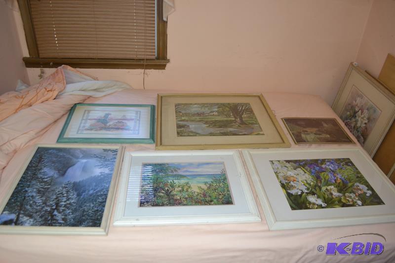 lot 382 image: Frame Seascapes, Floral, Landscapes