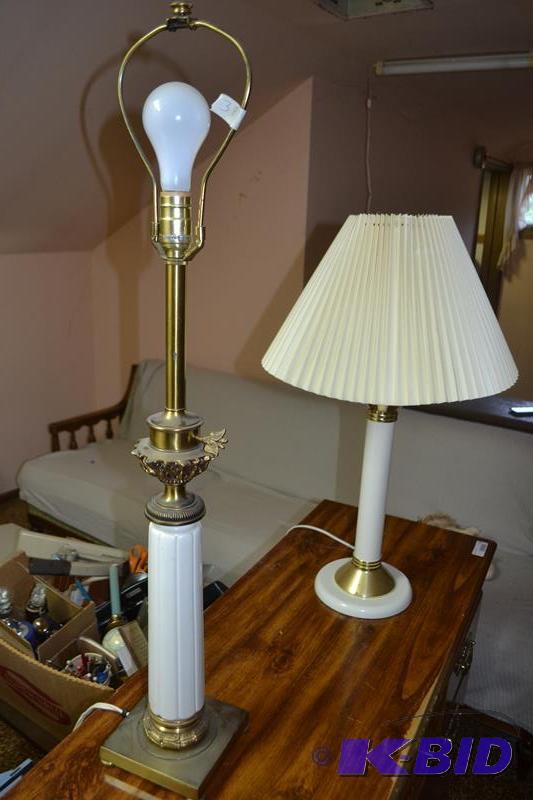lot 387 image: 2 Table Lams Metal and Stone