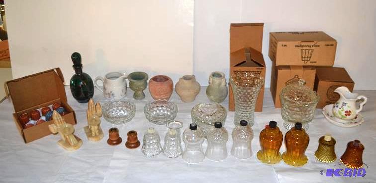lot 397 image: Crystal Bowls, Votives, Candles