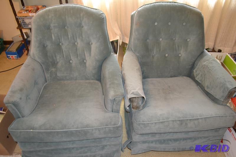 lot 406 image: Matching swivel rocking chairs...