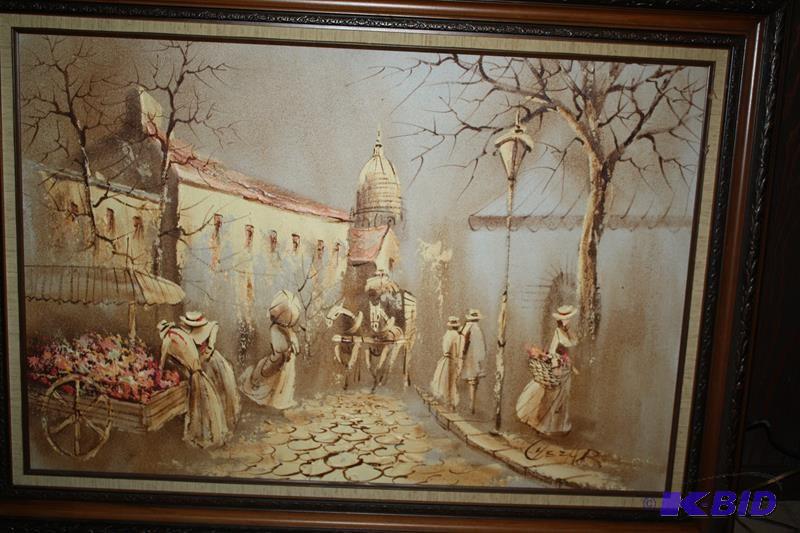 lot 5 image: Oil painting signed & framed 32x44" ...