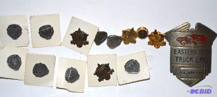 lot 61 image: Vintage LAPEL PINS ATA American Trucking Saf...