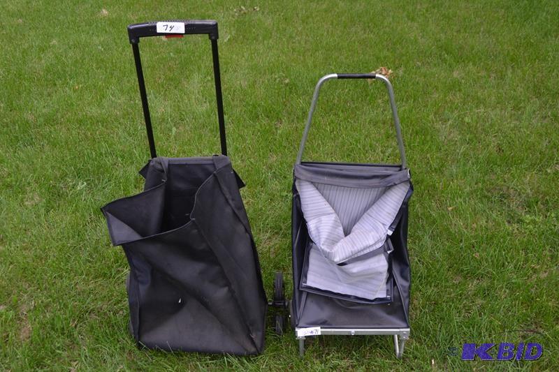 lot 74 image: 2 Folding Grocery carts...