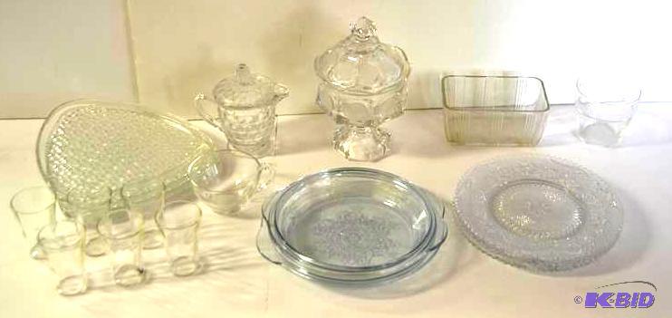 lot 93 image: Vintage glassware,  three Vintage desert ma...