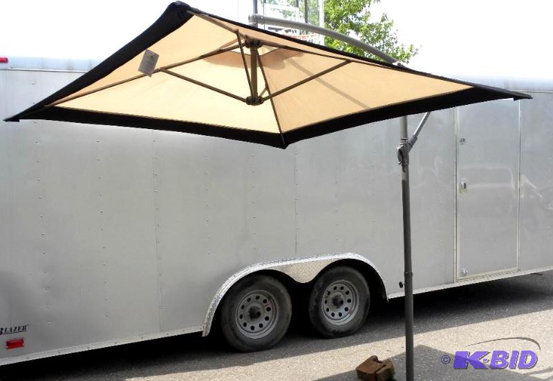 lot 21 image: 7-6 Square Cantilever Umbrella, khaki, sel...