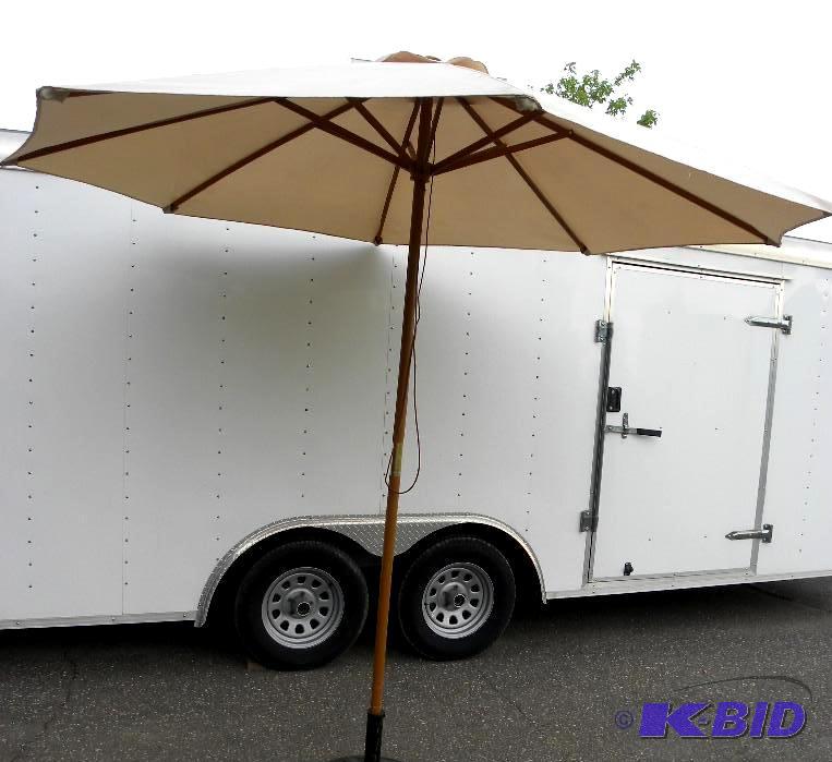 lot 31 image: 9-ft Market Umbrella, khaki, 1 12&quot diam...