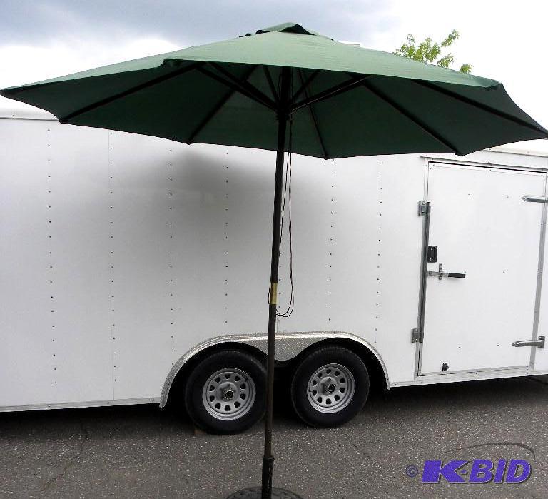 lot 36 image: 9-ft Market Umbrella, hunter green, 1 12&quo...