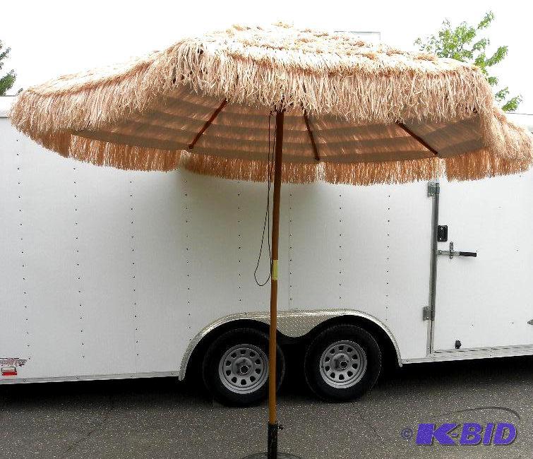 lot 56 image: 9 Thatched Tiki Umbrella, 1 12&quot diamet...