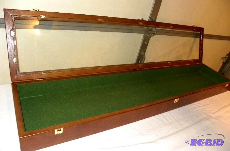lot 60 image: Rifle Sword Display Showcase, wood products ...