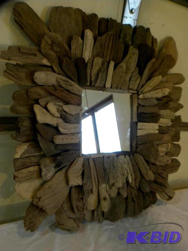 lot 61 image: Natural Driftwood Wall Mirror, natural driftw...