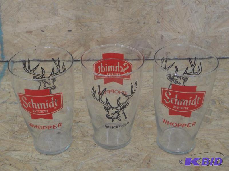 lot 101 image: (3) Schmidt Whopper Buck Glasses...