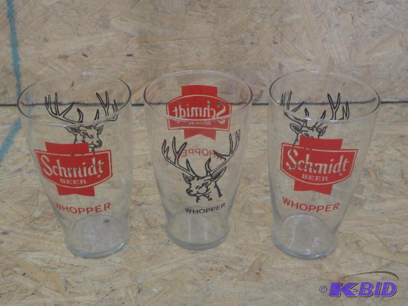 lot 102 image: (3) Schmidt Whopper Buck Glasses...