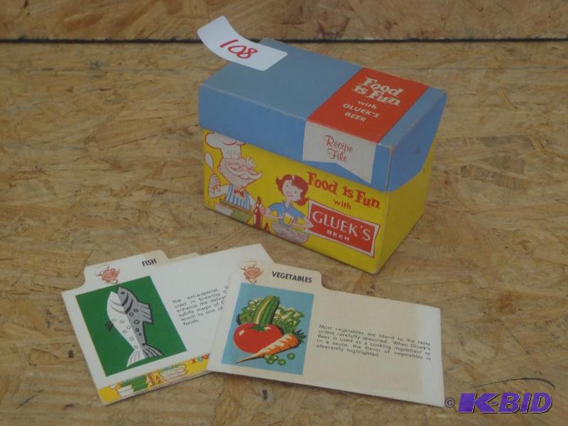 lot 108 image: Gluek &quotFood Is Fun" Recipe Box...
