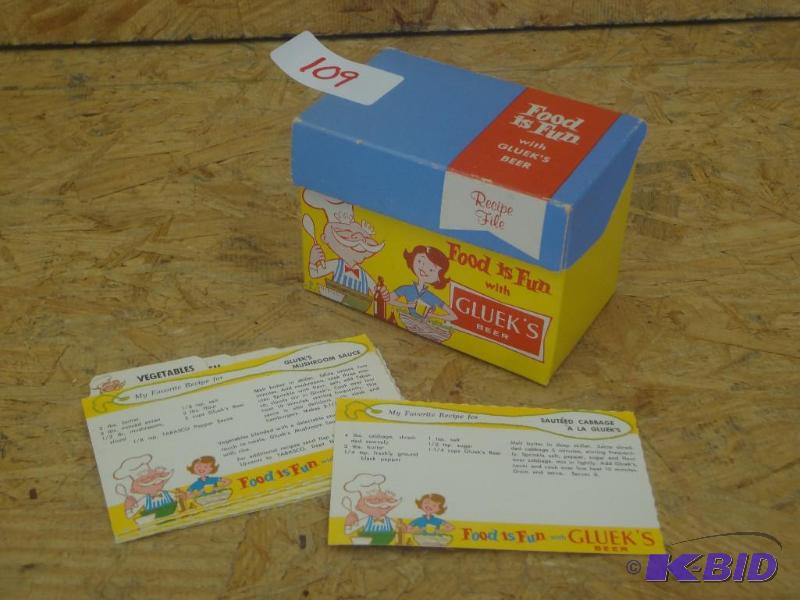 lot 109 image: Gluek &quotFood Is Fun" Recipe Box...