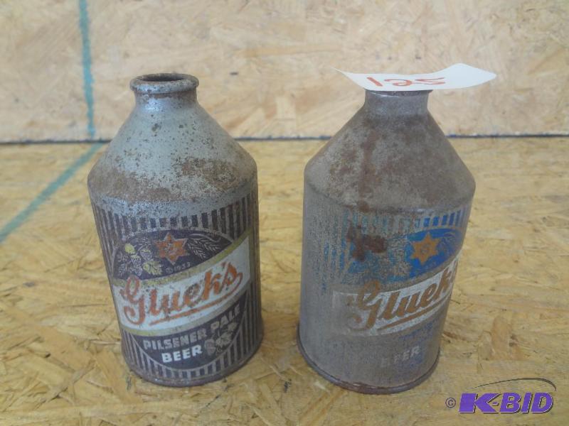 lot 125 image: (2) Gluek Cone Top Beer Bottles...
