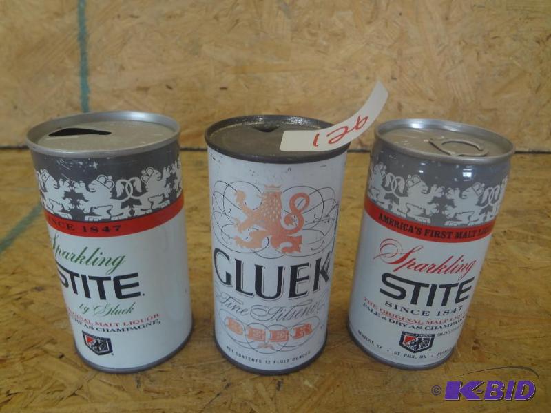 lot 126 image: (3) Gluek Punch Top Beer Cans...