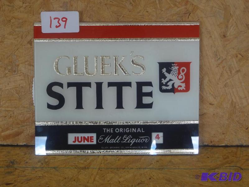 lot 139 image: Gluek Wall-Mount Calendar Advertisement...