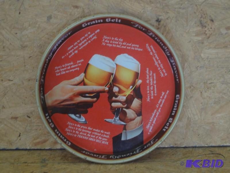 lot 153 image: Grain Belt Tin Serving Tray...