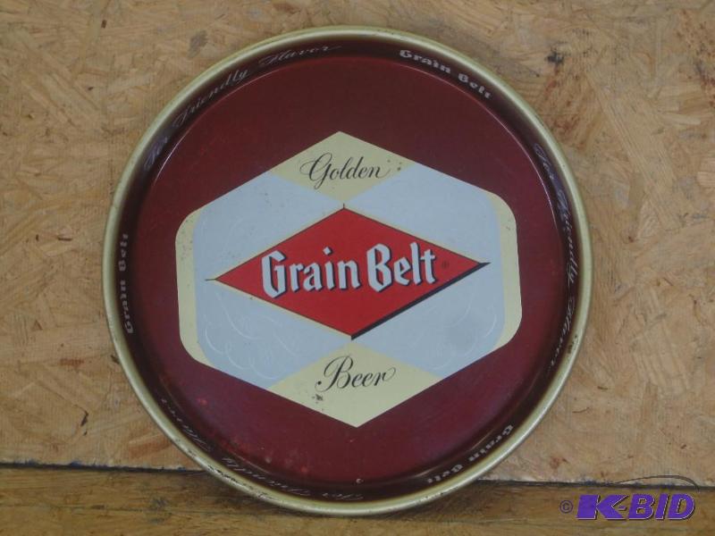 lot 154 image: Grain Belt Tin Serving Tray...