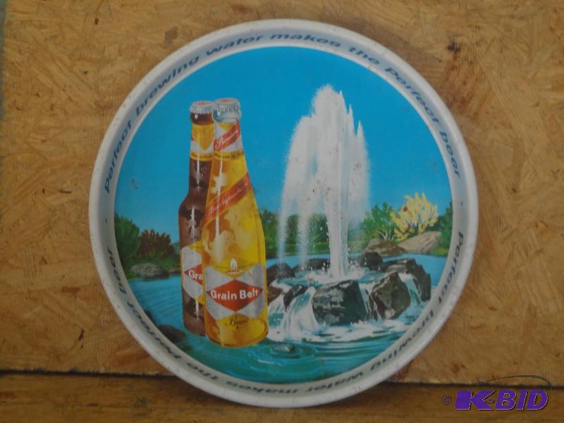 lot 155 image: Grain Belt Tin Serving Tray...