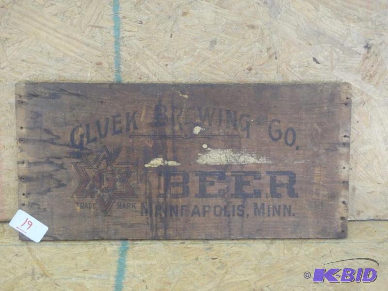 lot 19 image: Gluek Brewing Co. Minneapolis MN Wooden Sign...