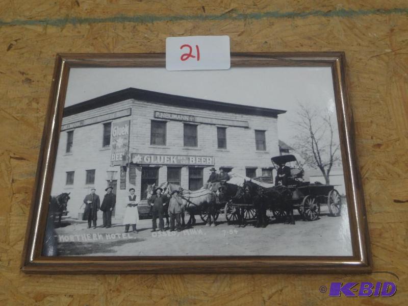 lot 21 image: Great Northern Hotel Of Osseo MN 1954 Framed ...
