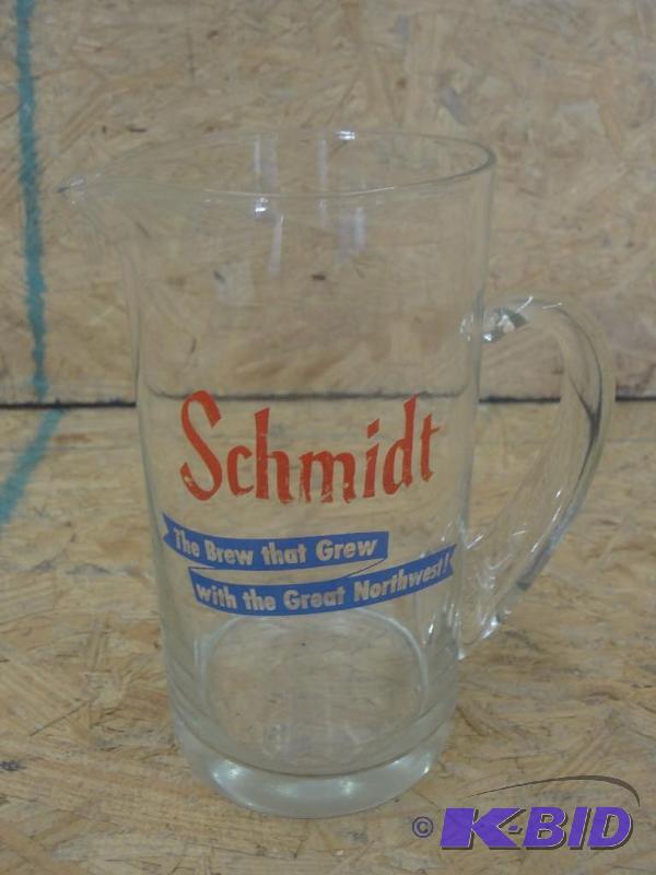 lot 24 image: Schmidt Glass Beer Pitcher...