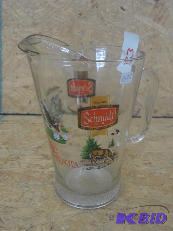 lot 33 image: Schmidt Glass Beer Pitcher...