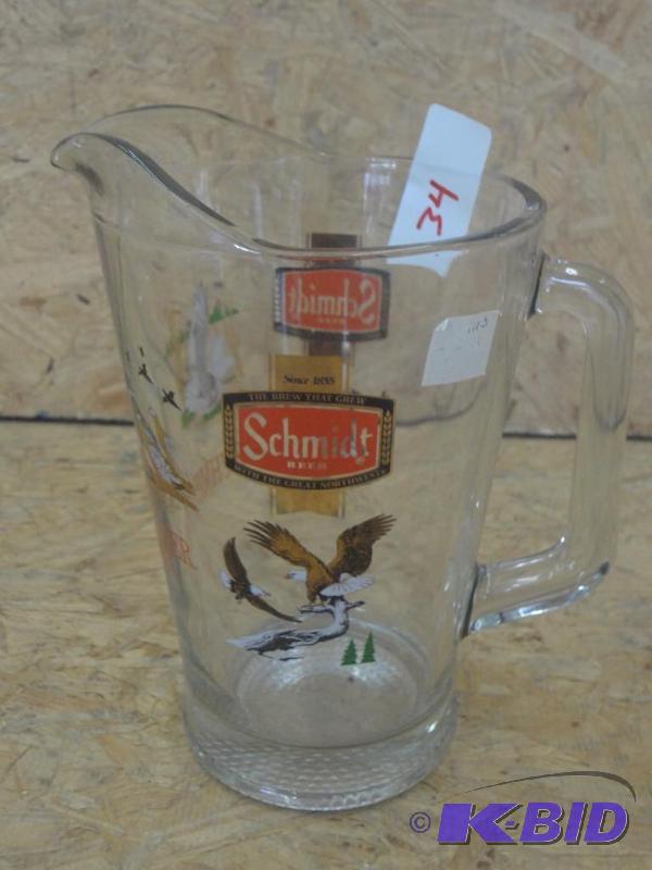 lot 34 image: Schmidt Glass Beer Pitcher...