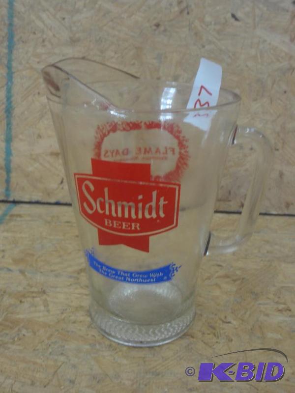 lot 37 image: Schmidt Glass Beer Pitcher...