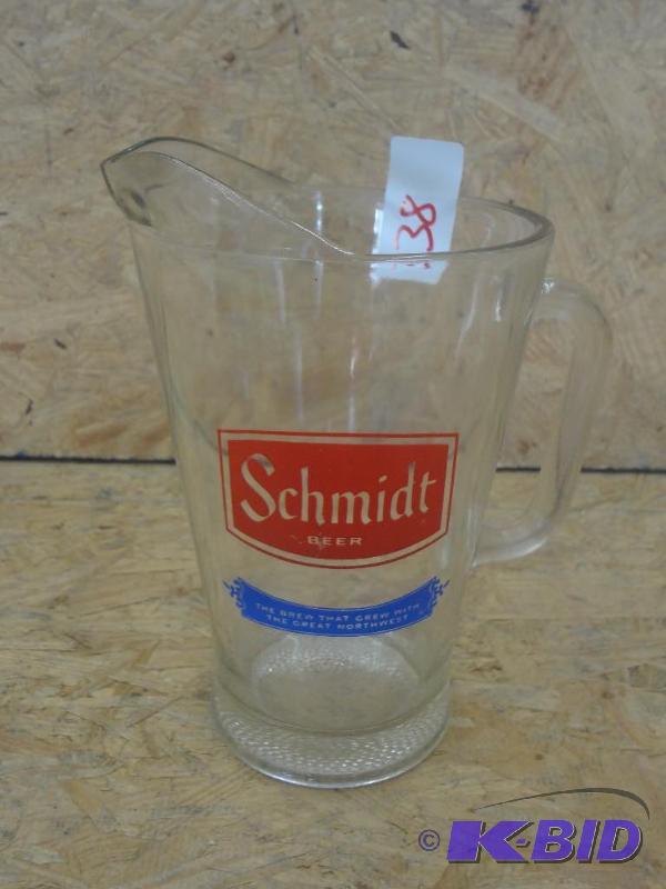 lot 38 image: Schmidt Glass Beer Pitcher...