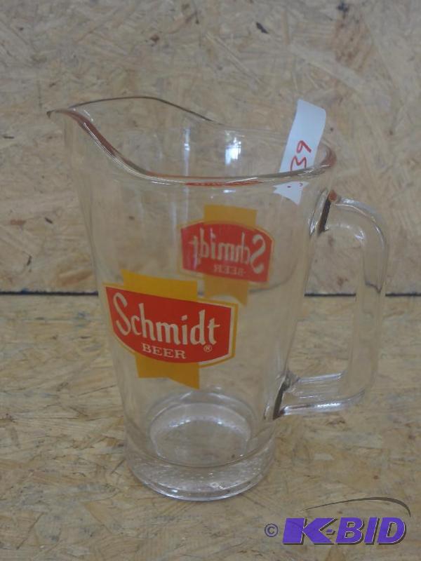 lot 39 image: Schmidt Glass Beer Pitcher...
