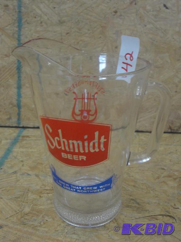 lot 42 image: Schmidt Glass Beer Pitcher...