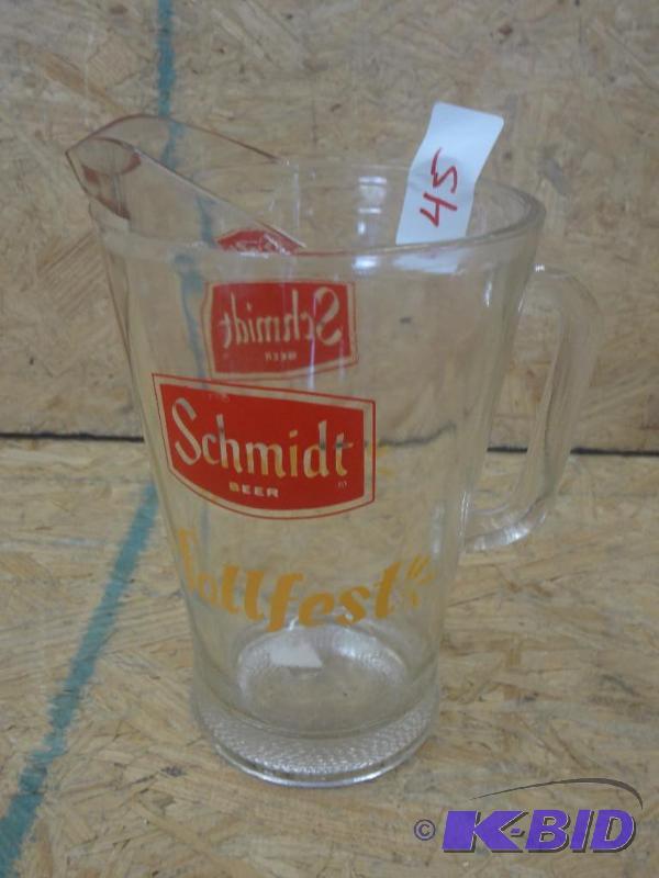 lot 45 image: Schmidt Glass Beer Pitcher...