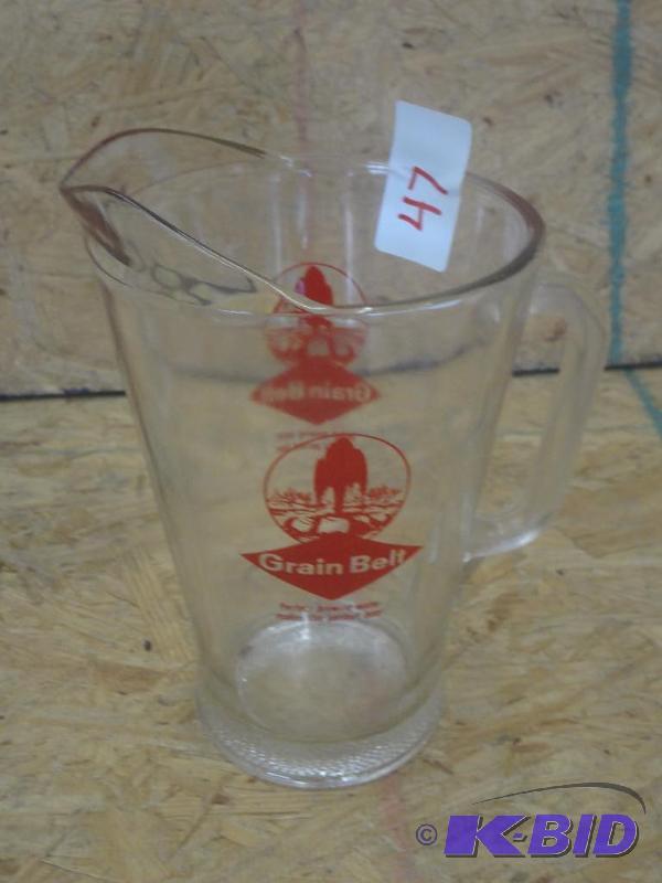 lot 47 image: Grain Belt Glass Beer Pitcher...