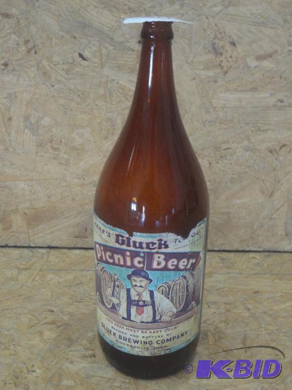 lot 50 image: Gluek Picnic Beer Bottle, 12-Gallon...