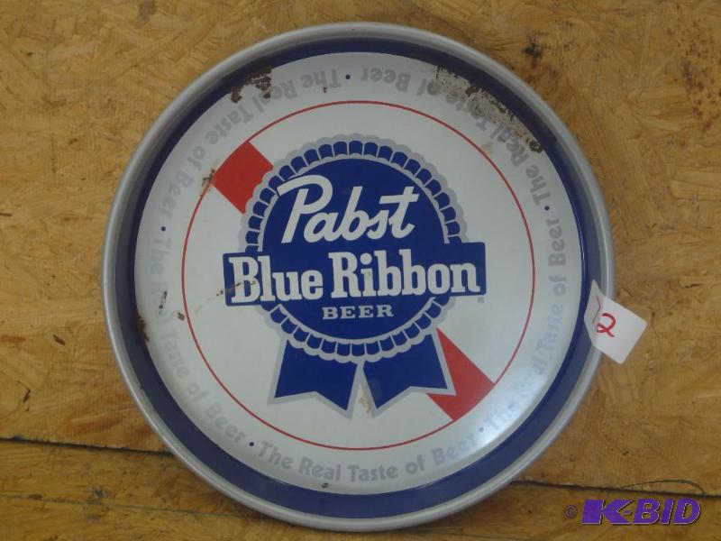 lot 72 image: Pabst Blue Ribbon Tin Serving Tray...